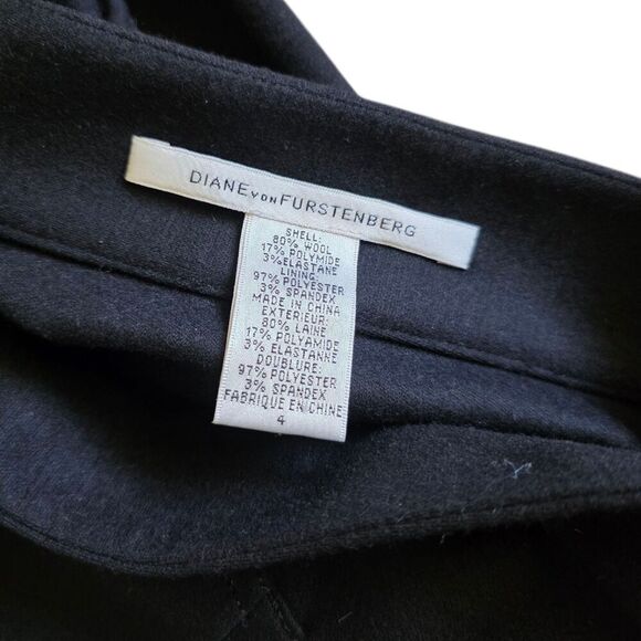 Diane von Furstenberg DVF Black Wool Blend Jourdan Skirt 4 - Picture 3 of 3